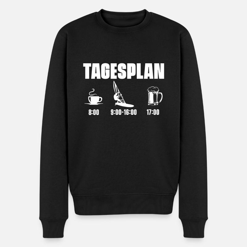Windsurfing Windsurfen - Männer Premium Bio Pullover - Schwarz