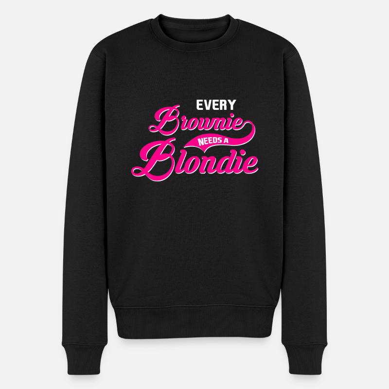 Every Brownie Needs A Blondie - Männer Premium Bio Pullover - Schwarz