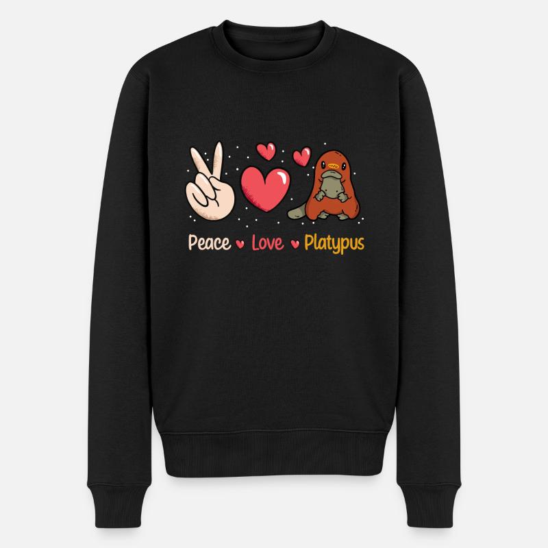 Platypus Schnabeltier - Männer Premium Bio Pullover - Schwarz