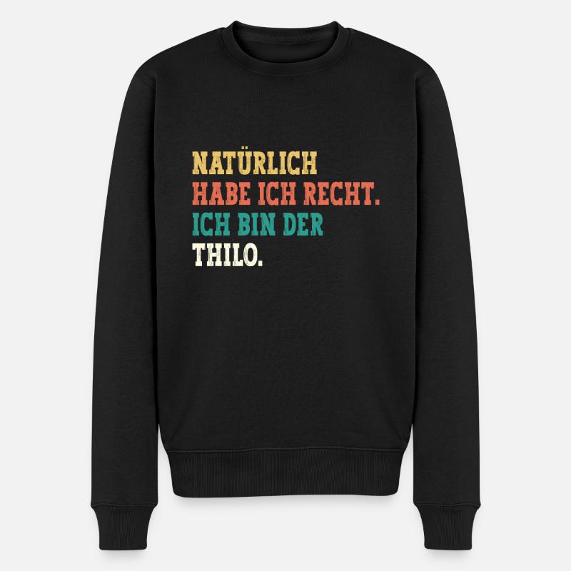 Thilo Lustiger Spruch Vorname Name Thilo - Männer Premium Bio Pullover - Schwarz