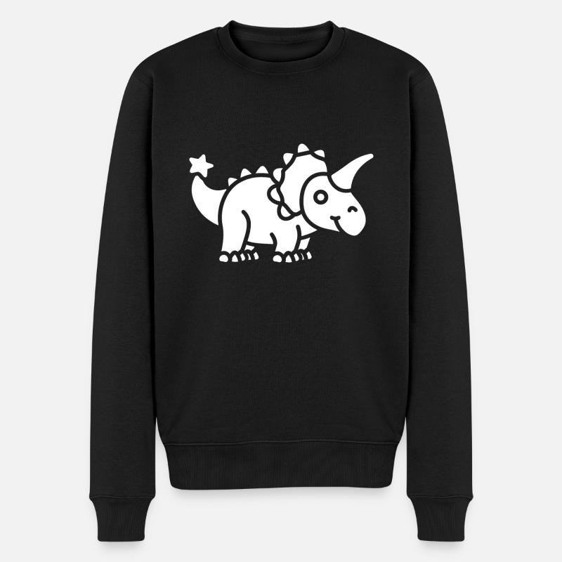 Triceratops - Männer Premium Bio Pullover - Schwarz