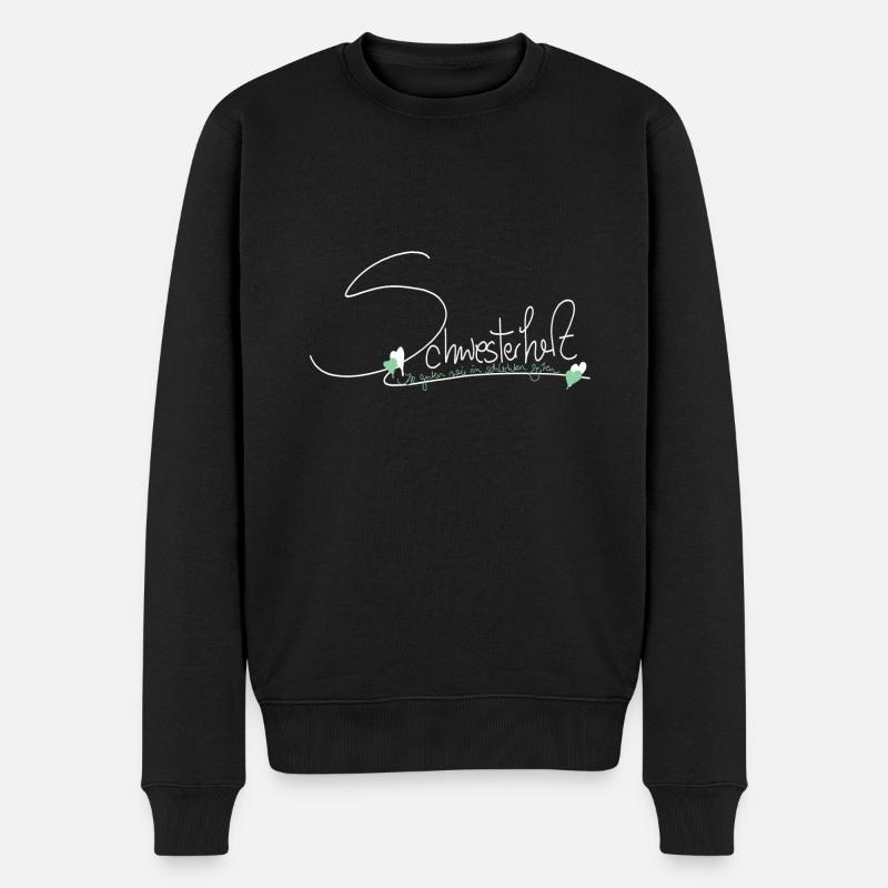 Sister Schwester Schwesterherz - Männer Premium Bio Pullover - Schwarz