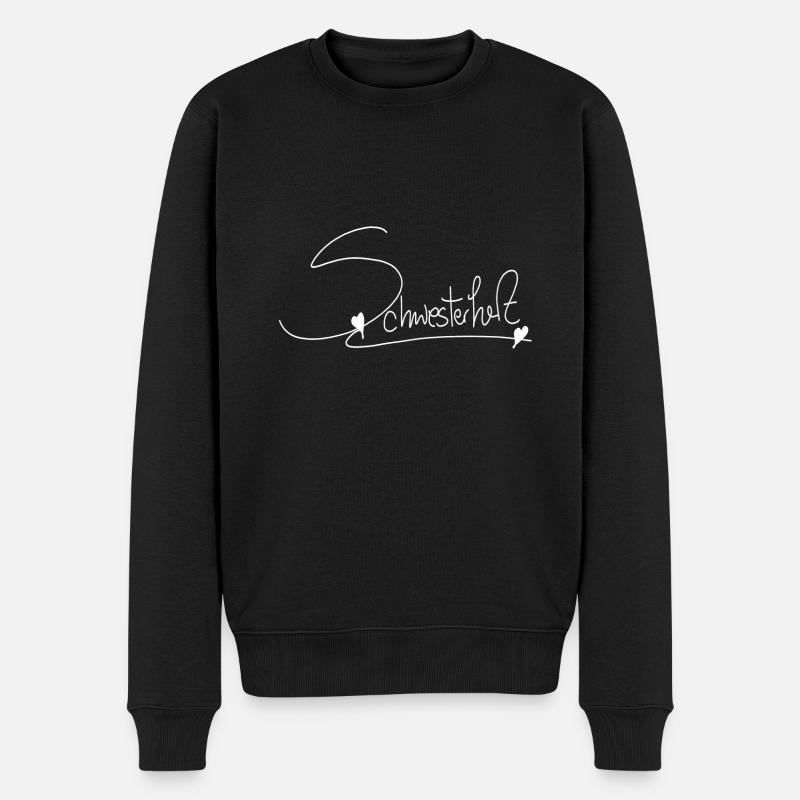 Sister Schwester Schwesterherz - Männer Premium Bio Pullover - Schwarz