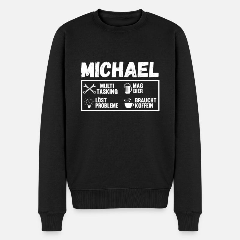 Michael - Männer Premium Bio Pullover - Schwarz
