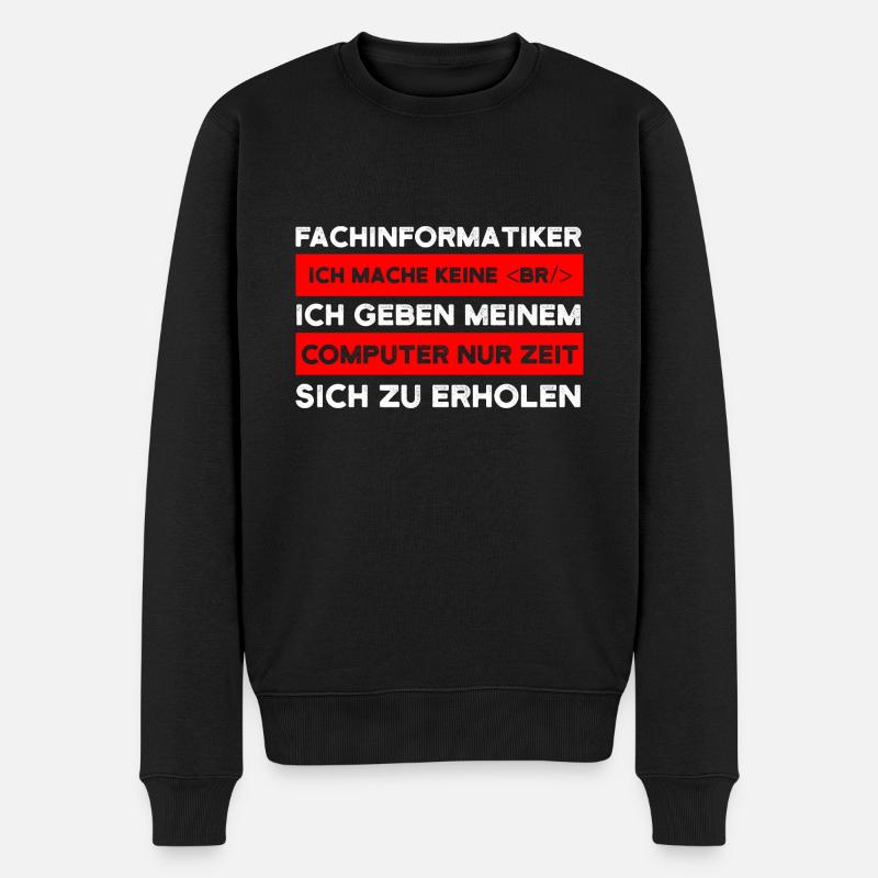 Fachinformatiker Beruf Coder Geschenk - Männer Premium Bio Pullover - Schwarz