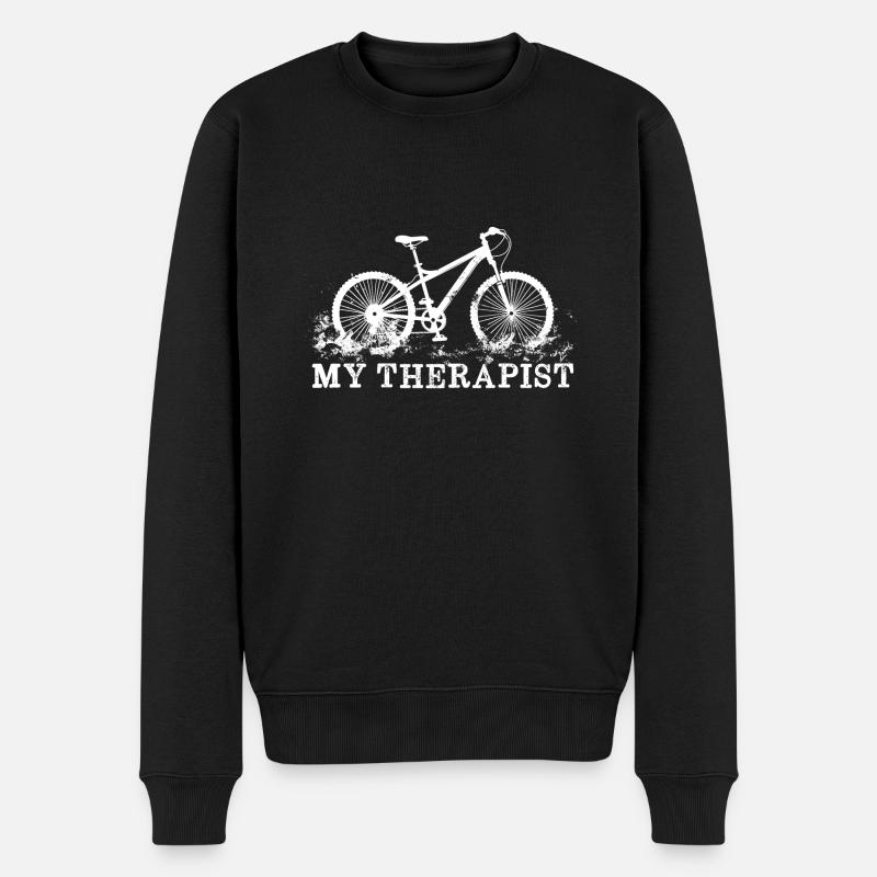 MTB Mountainbike - Männer Premium Bio Pullover - Schwarz