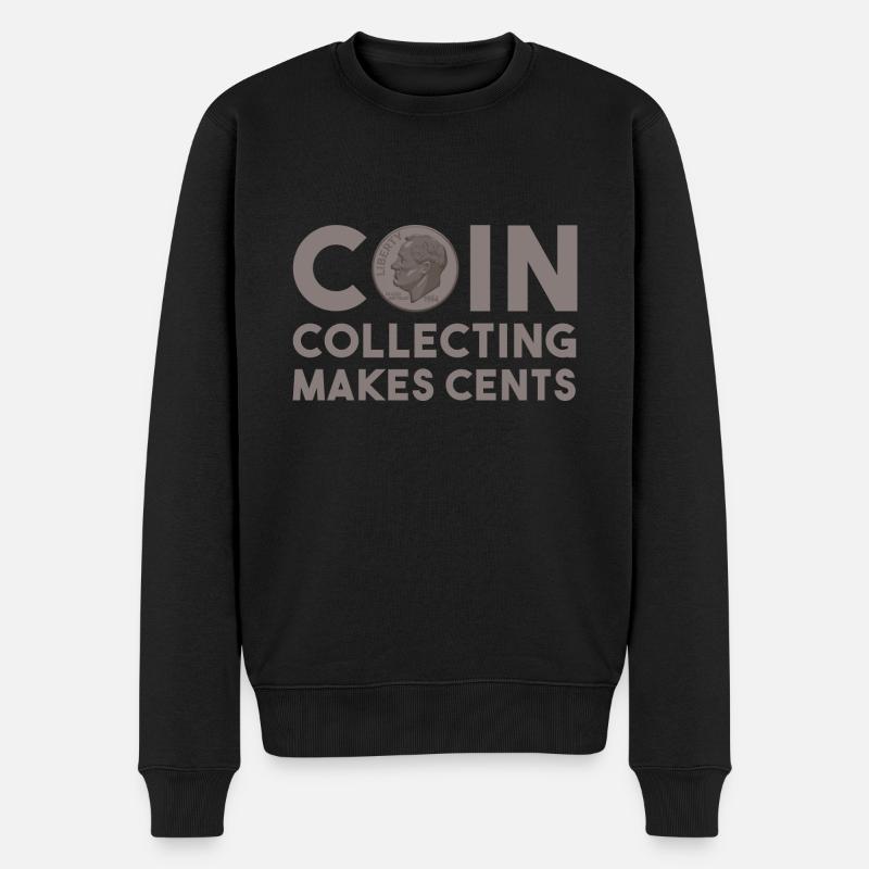 Numismatik Münzsammeln Geschenk - Männer Premium Bio Pullover - Schwarz