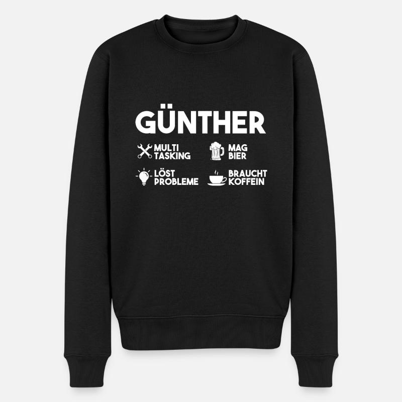Günther - Männer Premium Bio Pullover - Schwarz