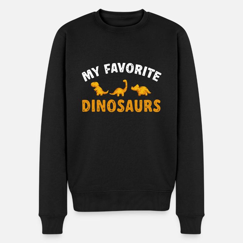 Dino Nuggets Dinosaurier Chicken Nuggets - Männer Premium Bio Pullover - Schwarz