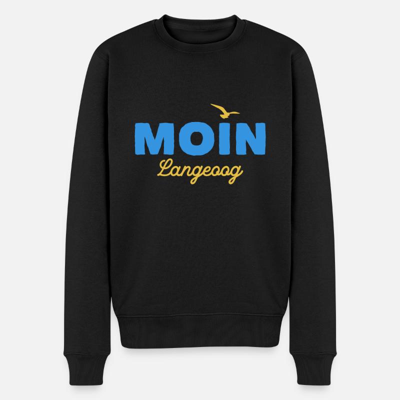 Nordsee Moin Langeoog - Männer Premium Bio Pullover - Schwarz