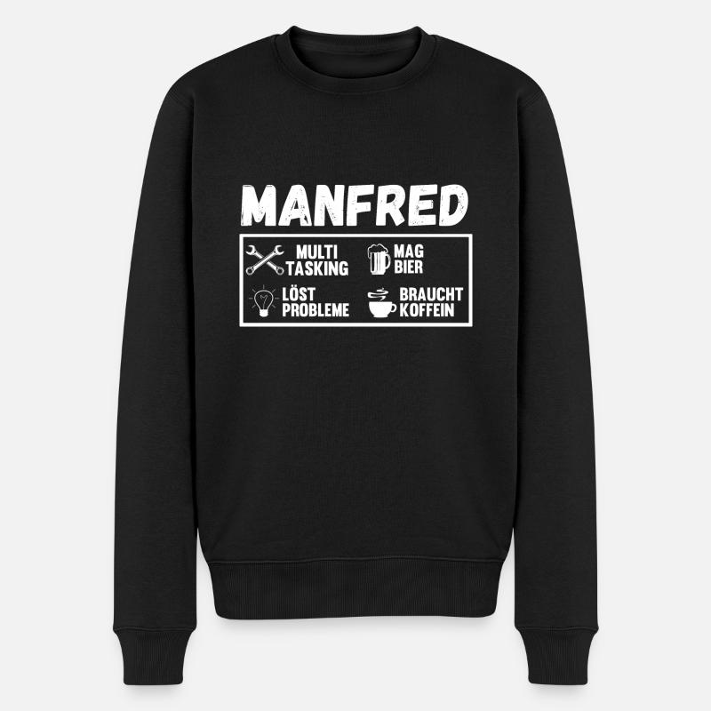 Manfred - Männer Premium Bio Pullover - Schwarz