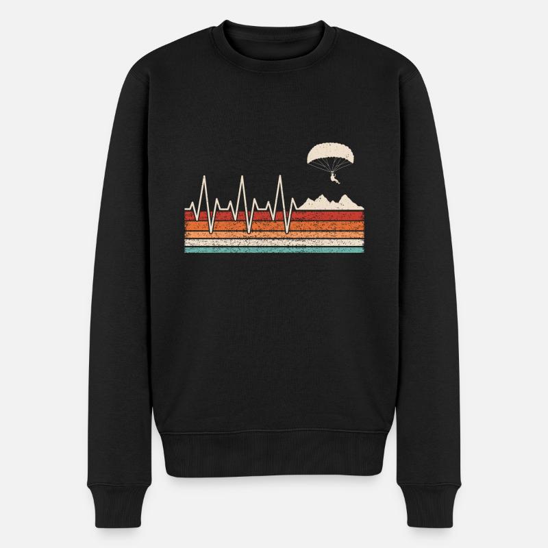 Battement de cœur de parapente - Pull Premium bio Homme - noir