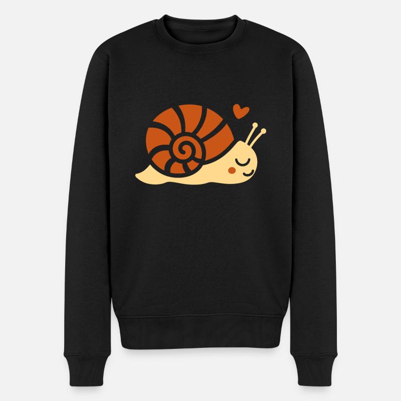 Schnecke - Männer Premium Bio Pullover - Schwarz