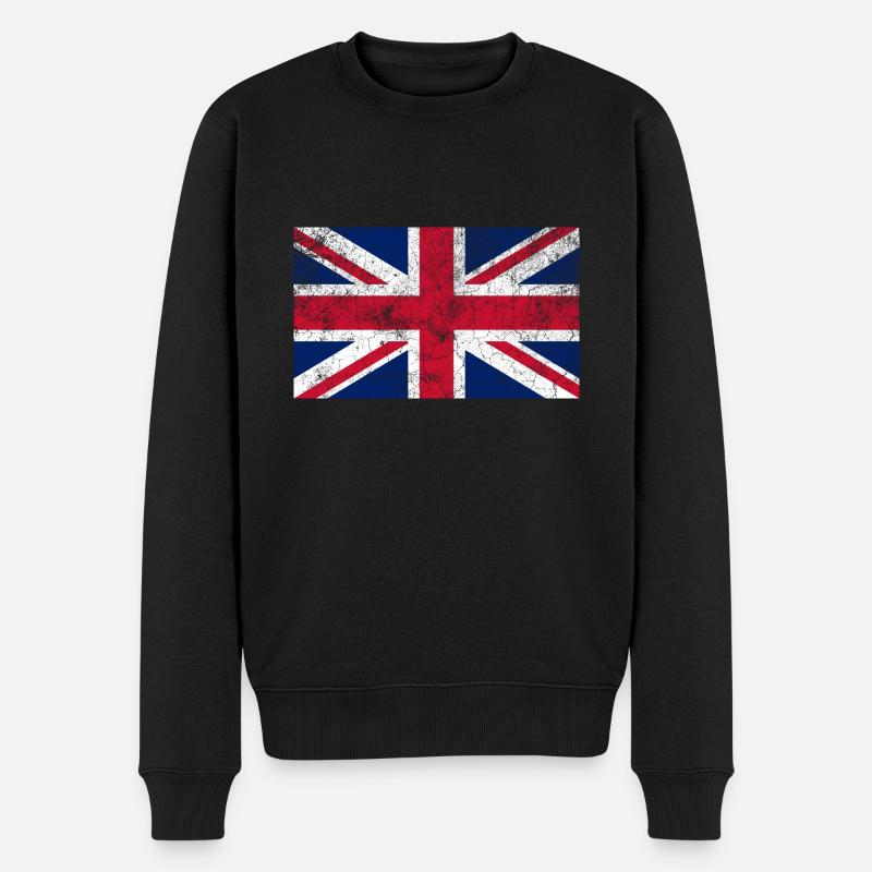 union jack - look d’occasion - Pull Premium bio Homme - noir
