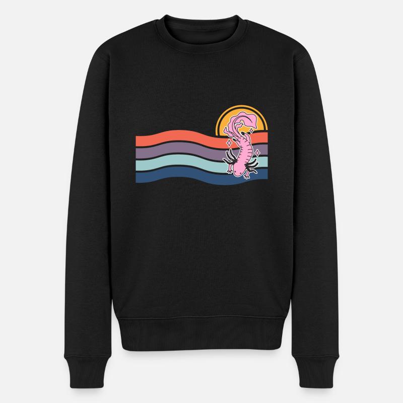 Axolotl - Männer Premium Bio Pullover - Schwarz