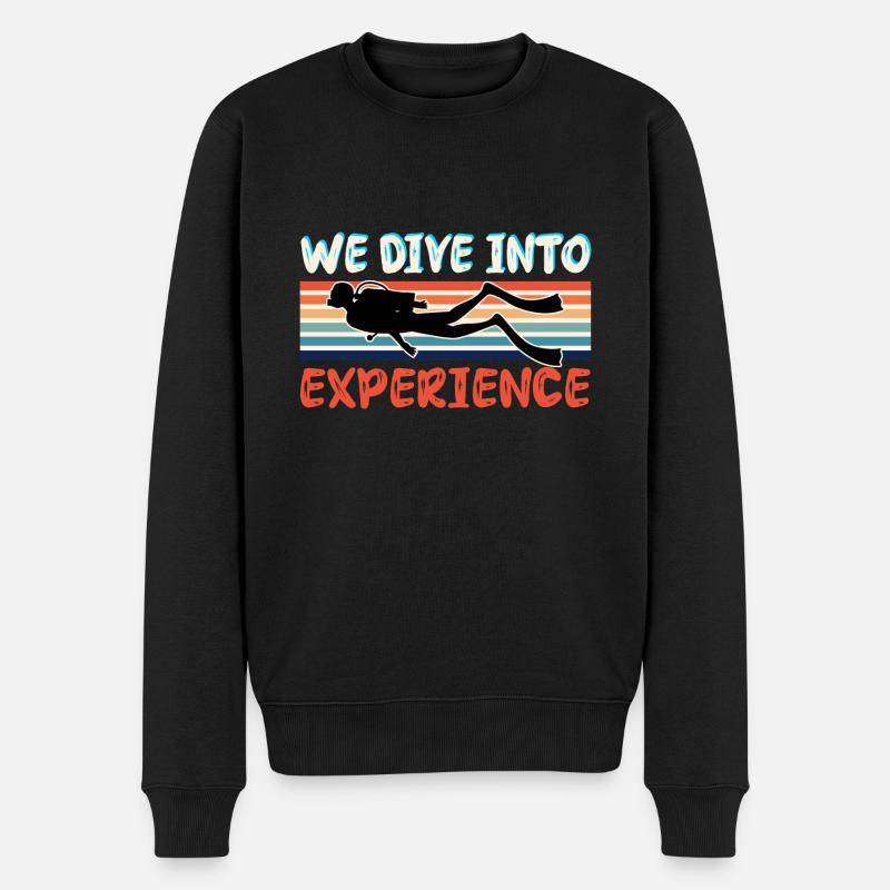 We Dive Into Experience - Men's Premium Organic Jumper - black