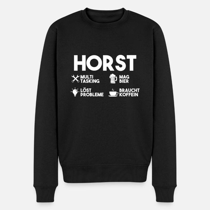 Horst - Männer Premium Bio Pullover - Schwarz