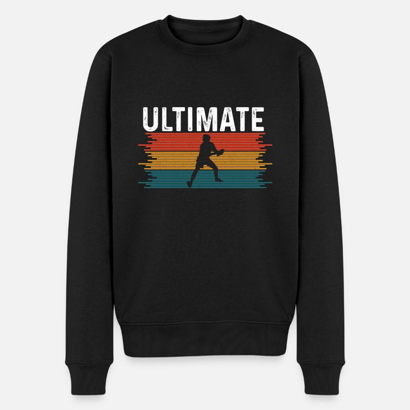 Ultimate Frisbee Wurfscheibe - Männer Premium Bio Pullover - Schwarz