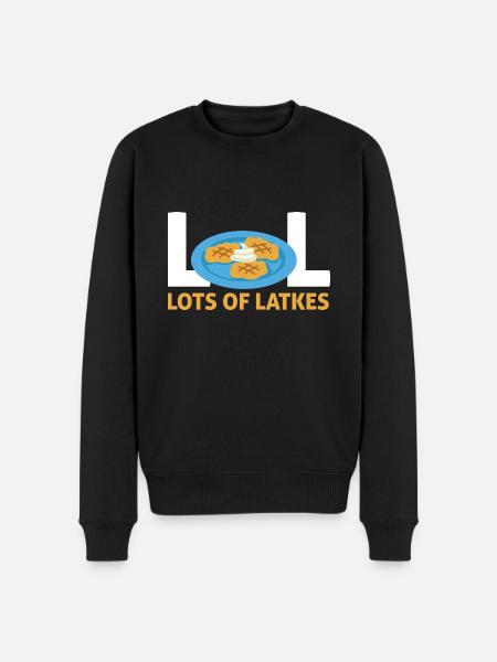 Jewish Happy Hanukkah Lot Of Latkes Costume - Men's Premium Organic Jumper - black