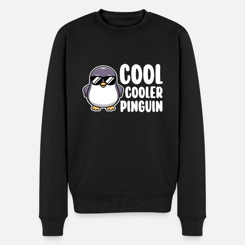 Pinguin - Männer Premium Bio Pullover - Schwarz