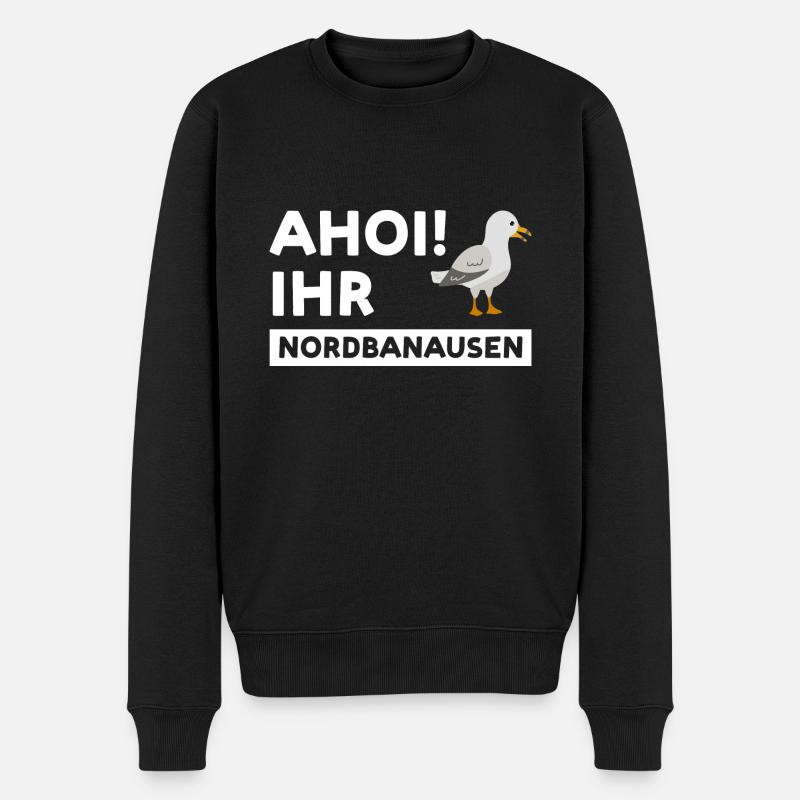 Nordsee Norddeutschen Norden Geschenk - Männer Premium Bio Pullover - Schwarz