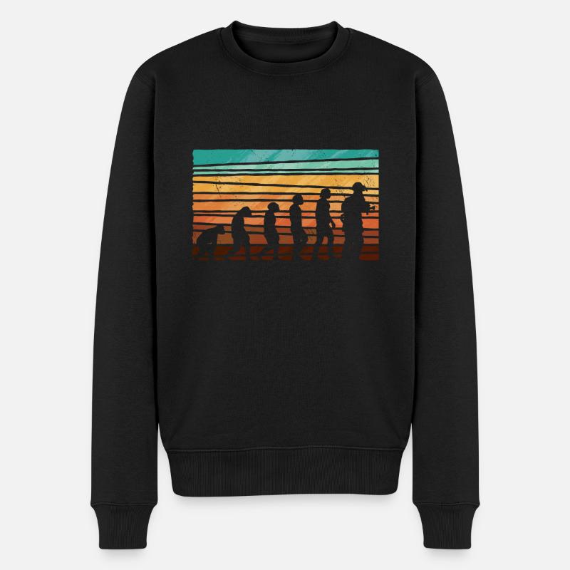 Evolution Firefighter Retro Firefighter Profession - Men's Premium Organic Jumper - black
