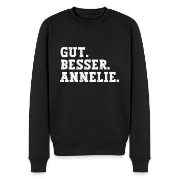 Gut Besser Annelie Lustiger Spruch Name Annelie - Männer Premium Bio Pullover - Schwarz - Vorne - Nico (187cm)