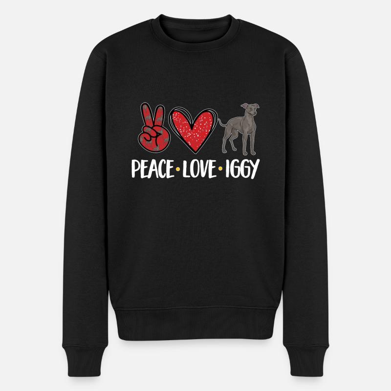 Italienischer Windspiel Windhund Hunde - Männer Premium Bio Pullover - Schwarz