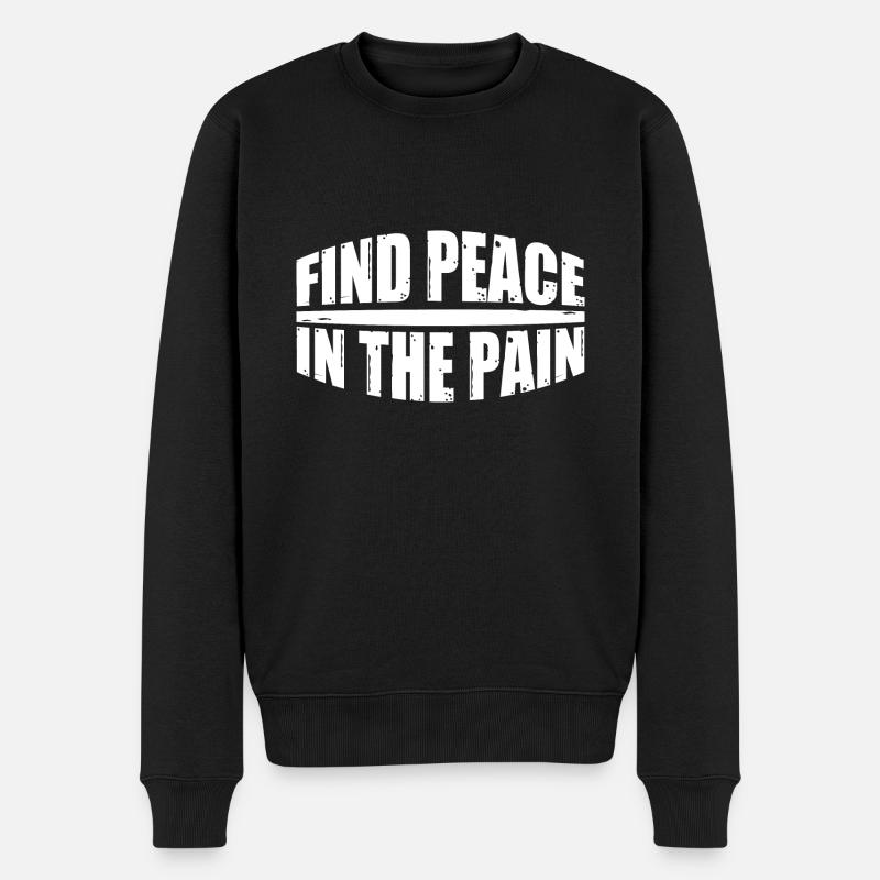 Find Peace In The Pain 18 - Männer Premium Bio Pullover - Schwarz