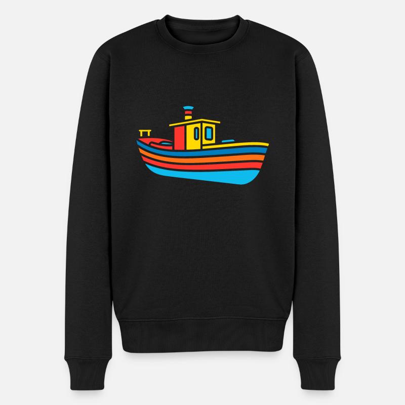 Bateau humour péniche - Pull Premium bio Homme - noir
