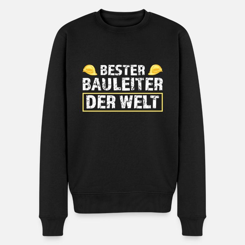 Baustelle Bauleiter Bau Geschenk - Männer Premium Bio Pullover - Schwarz