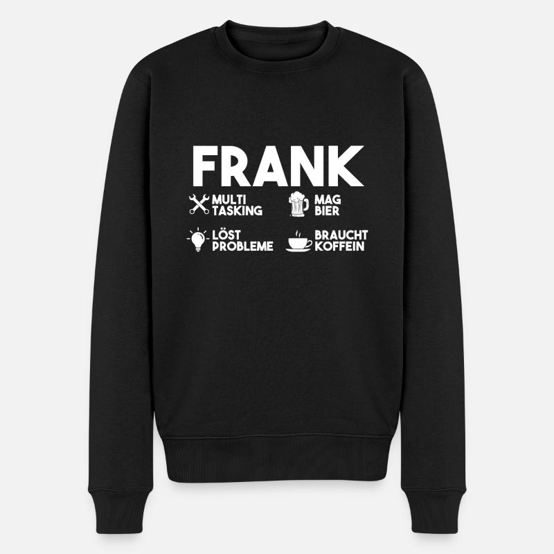 Frank - Männer Premium Bio Pullover - Schwarz