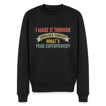 Schulterchirurgie Schulterchirurgie Erholung Gesch - Männer Premium Bio Pullover - Schwarz - Vorne - Nico (187cm)