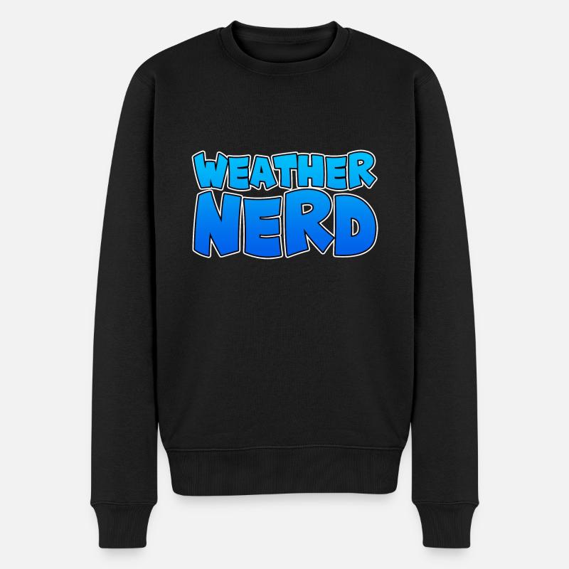 Weather Nerd - Männer Premium Bio Pullover - Schwarz