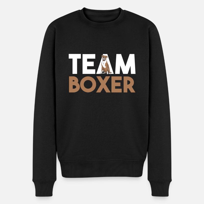 Hund Boxer - Männer Premium Bio Pullover - Schwarz