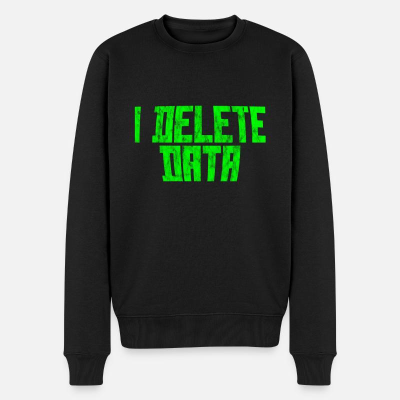 I Delete Data 3 - Männer Premium Bio Pullover - Schwarz