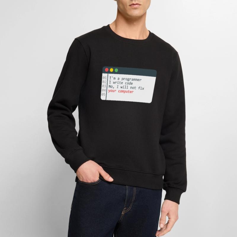 Programmer HTML Computer Coder Coding Programming Men's Premium Organic Jumper