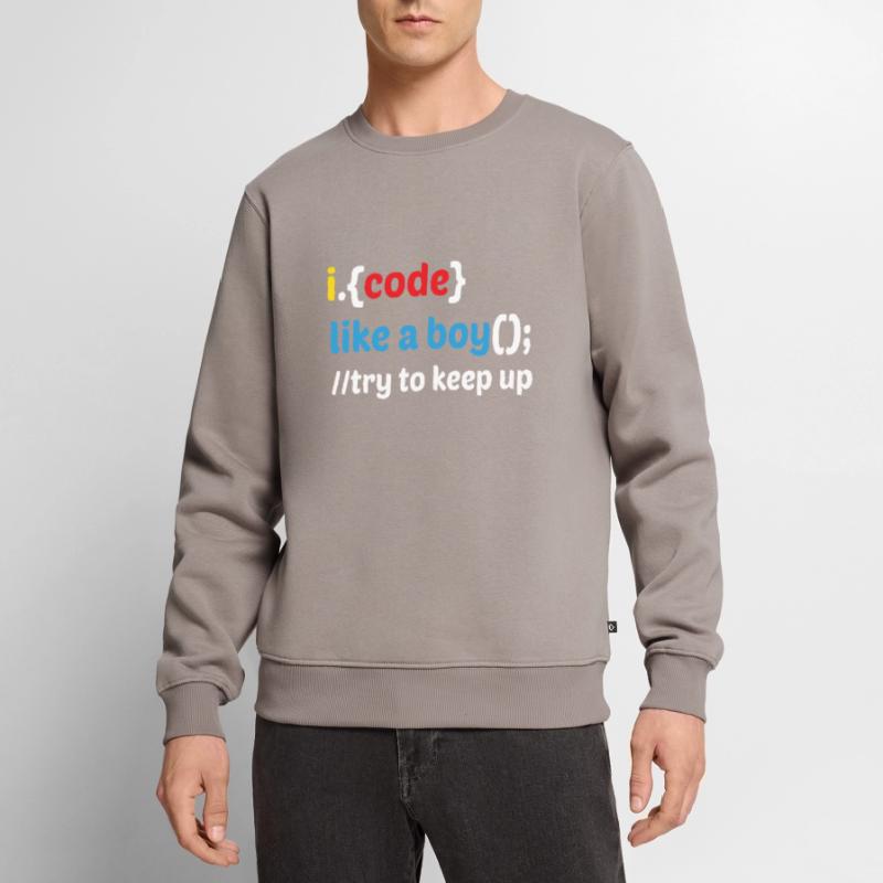Code Like A Boy Coder Programmer Software Develope Männer Premium Bio Pullover