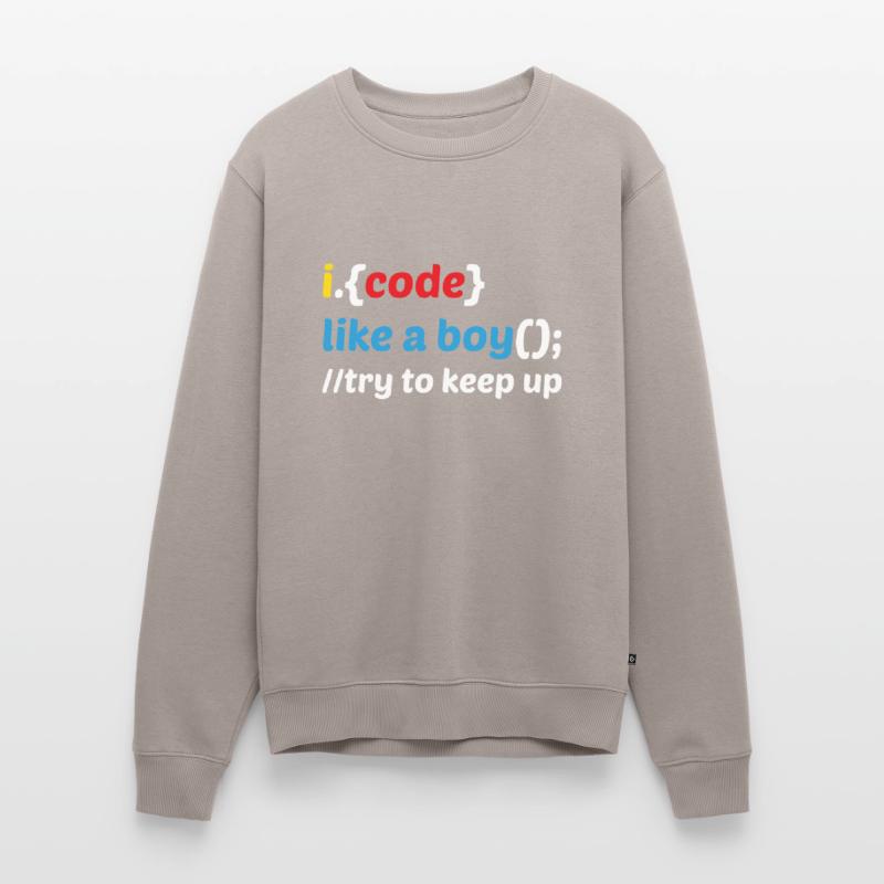 Code Like A Boy Coder Programmer Software Develope Männer Premium Bio Pullover