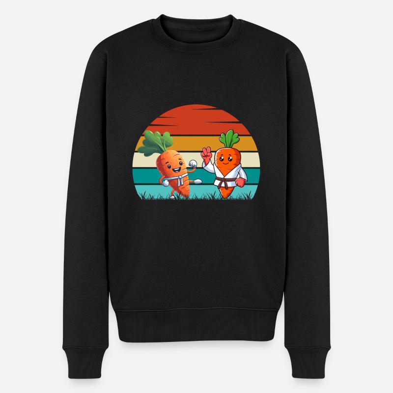 Karate Karotten - Männer Premium Bio Pullover - Schwarz