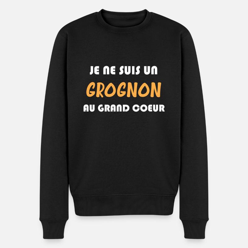 Grognon - Pull Premium bio Homme - noir