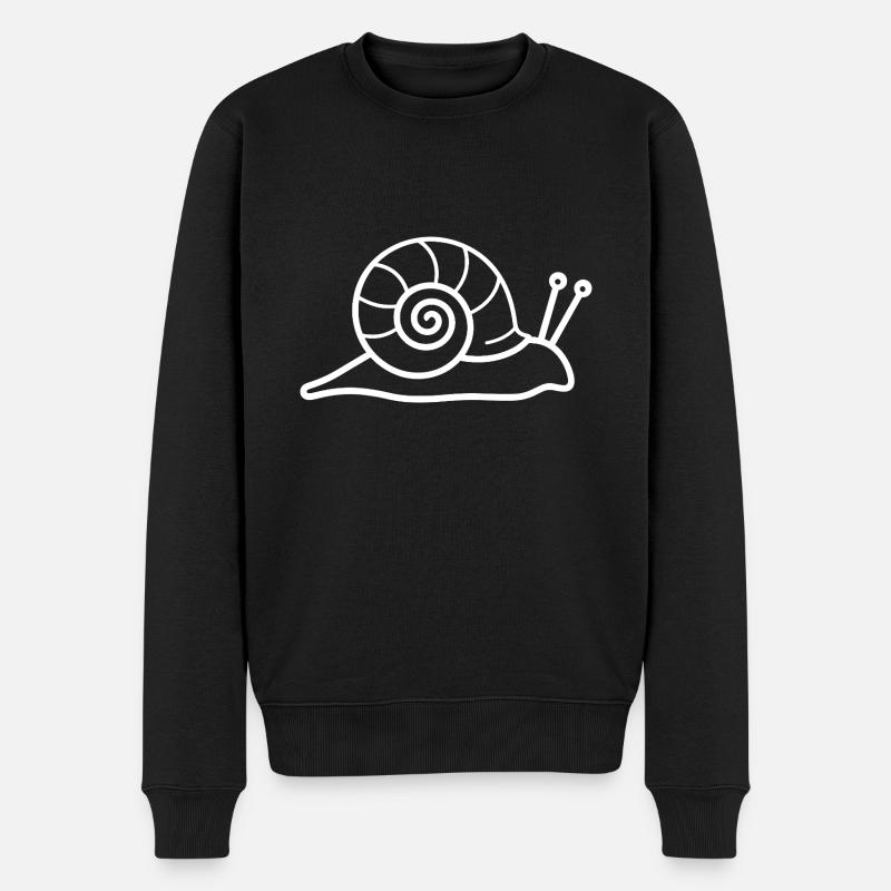 Schnecke - Männer Premium Bio Pullover - Schwarz