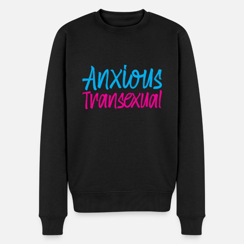 Anxious Transexual - Männer Premium Bio Pullover - Schwarz