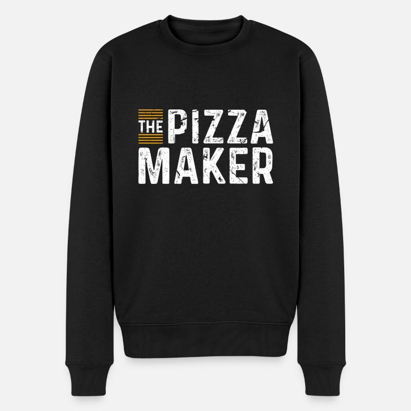 Der Pizzabäcker - Männer Premium Bio Pullover - Schwarz