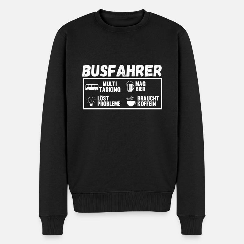 Bus Bier Busfahrer - Männer Premium Bio Pullover - Schwarz