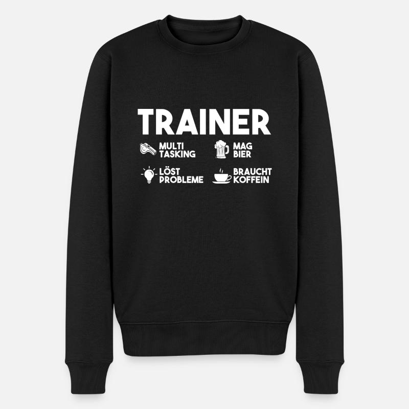 Bier Sportmannschaft Trainer - Männer Premium Bio Pullover - Schwarz