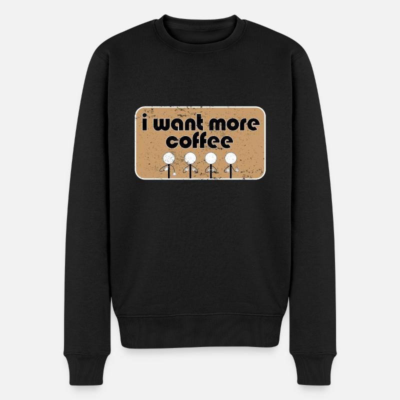 SLP Therapist I Want More Coffee Speech Language - Männer Premium Bio Pullover - Schwarz