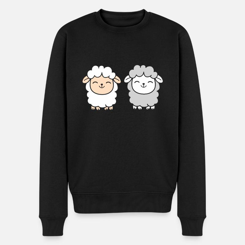 Schaf - Männer Premium Bio Pullover - Schwarz