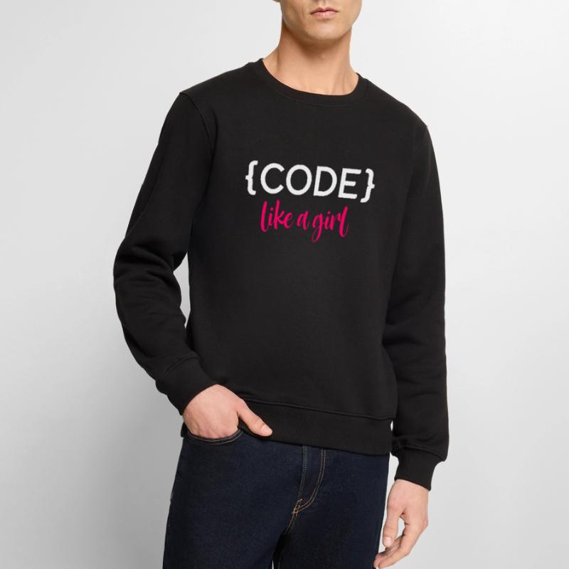Code Like A Girl Programming Coder Computer Geek D Männer Premium Bio Pullover