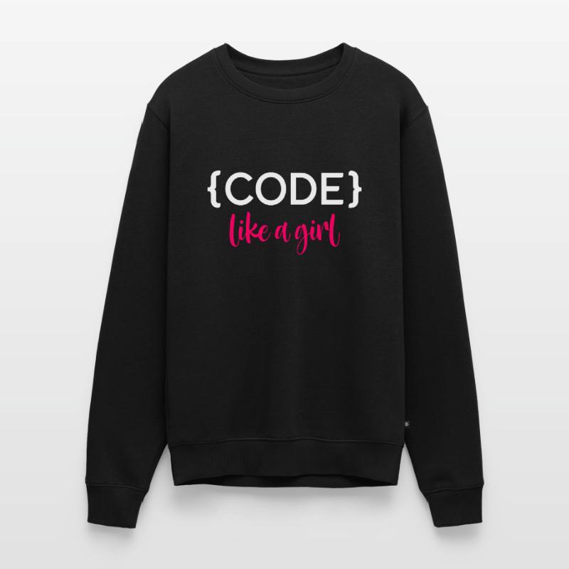 Code Like A Girl Programming Coder Computer Geek D Männer Premium Bio Pullover